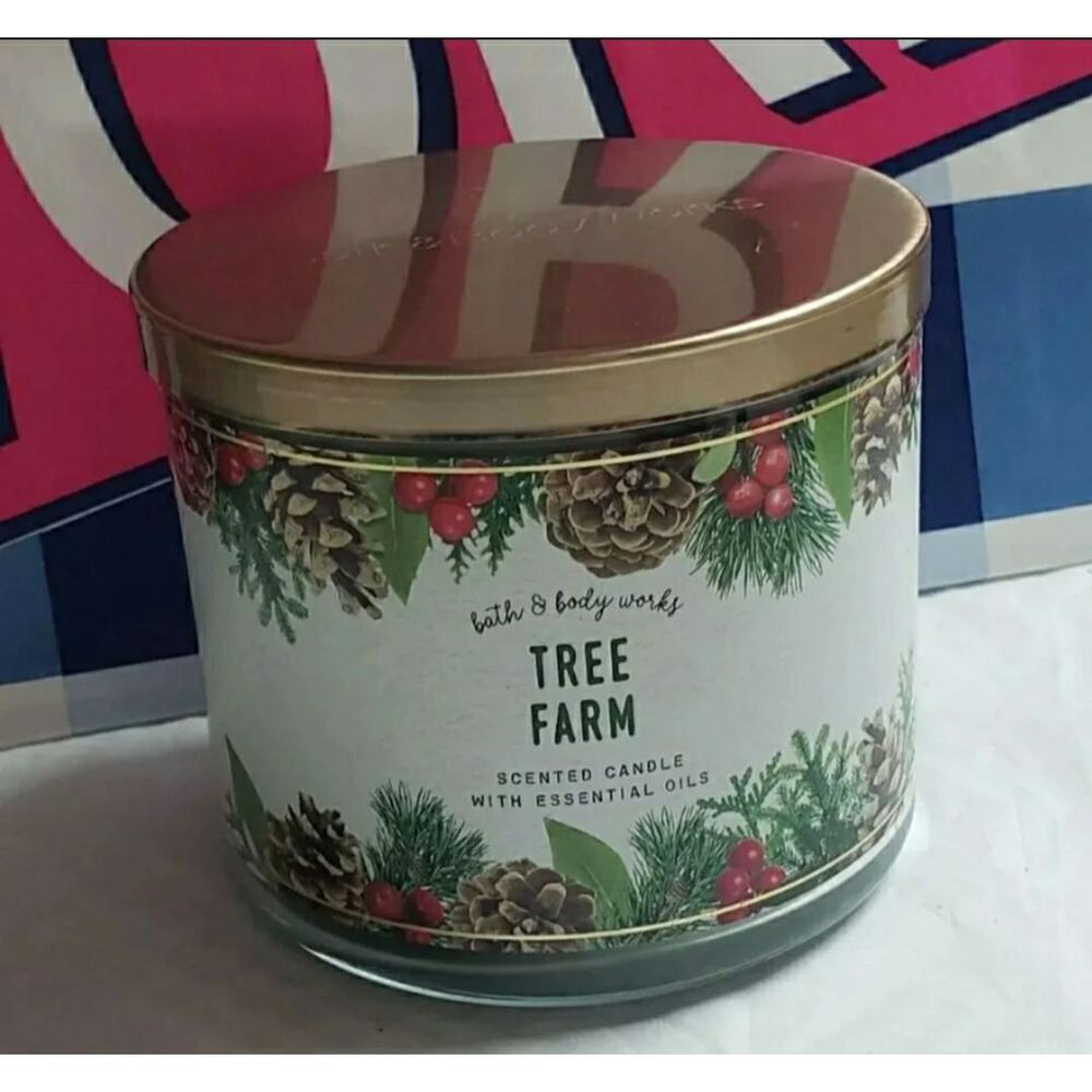 BBW Tree Farm Large 3 Wick Candle Holiday Home Fragrance Decor